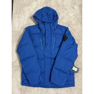 Under Armour Mens Horizon Down Crinkle Jacket Blue 700 COLDGEAR Hooded Large